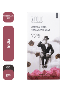 La Folie - Smoked Pink Himalyan Salt Chocolate Bar 72 %