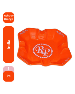 Ceramic Ashtray Orange With White Logo